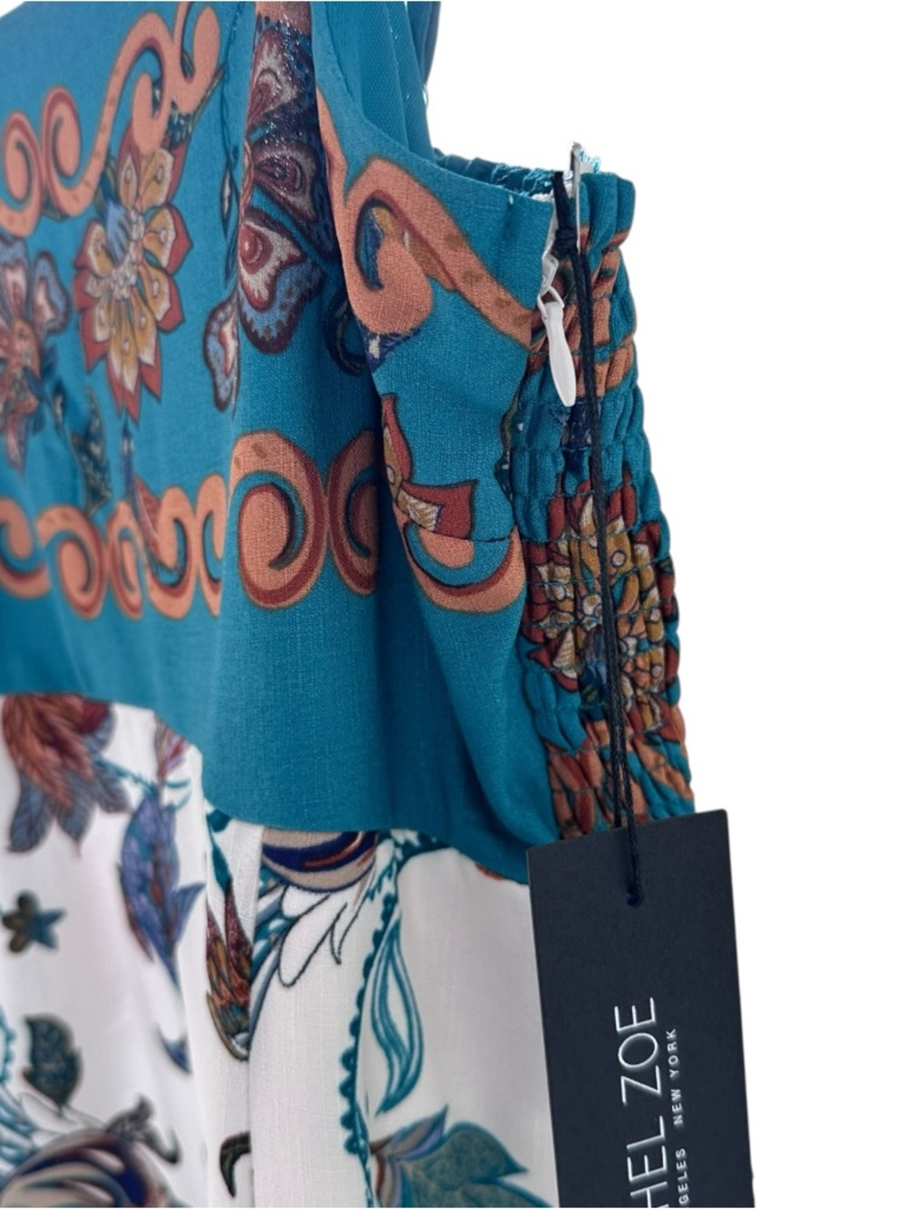 Rachel Zoe Maxi Dress Floral Botanical Peacocks Size 8 Boho Summer Vacation NWT - Picture 5 of 16